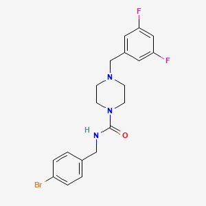 molecular formula C19H20BrF2N3O B12376572 4-[[3,5-bis(fluoranyl)phenyl]methyl]-N-[(4-bromophenyl)methyl]piperazine-1-carboxamide 