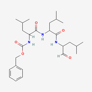 molecular formula C26H41N3O5 B12376576 benzyl N-[(2S)-4-methyl-1-[[(2S)-4-methyl-1-[[(2S)-4-methyl-1-oxopentan-2-yl]amino]-1-oxopentan-2-yl]amino]-1-oxopentan-2-yl]carbamate 