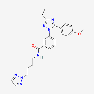 3-[3-ethyl-5-(4-methoxyphenyl)-1,2,4-triazol-1-yl]-N-[4-(triazol-2-yl)butyl]benzamide