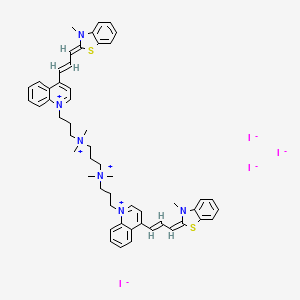 3-[dimethyl-[3-[4-[(E,3E)-3-(3-methyl-1,3-benzothiazol-2-ylidene)prop-1-enyl]quinolin-1-ium-1-yl]propyl]azaniumyl]propyl-dimethyl-[3-[4-[(E,3Z)-3-(3-methyl-1,3-benzothiazol-2-ylidene)prop-1-enyl]quinolin-1-ium-1-yl]propyl]azanium;tetraiodide