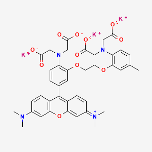 molecular formula C40H39K3N4O11 B12376619 tripotassium;2-[2-[2-[2-[bis(carboxylatomethyl)amino]-5-[3-(dimethylamino)-6-dimethylazaniumylidenexanthen-9-yl]phenoxy]ethoxy]-N-(carboxylatomethyl)-4-methylanilino]acetate 