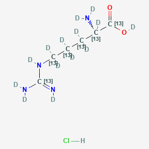 molecular formula C6H15ClN4O2 B12376621 L-Arginine-13C6,d14 (hydrochloride) 