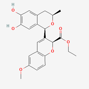 ethyl (2S)-3-[(1R,3R)-6,7-dihydroxy-3-methyl-3,4-dihydro-1H-isochromen-1-yl]-6-methoxy-2H-chromene-2-carboxylate