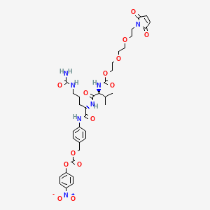 [4-[[(2S)-5-(carbamoylamino)-2-[[(2S)-2-[2-[2-[2-(2,5-dioxopyrrol-1-yl)ethoxy]ethoxy]ethoxycarbonylamino]-3-methylbutanoyl]amino]pentanoyl]amino]phenyl]methyl (4-nitrophenyl) carbonate