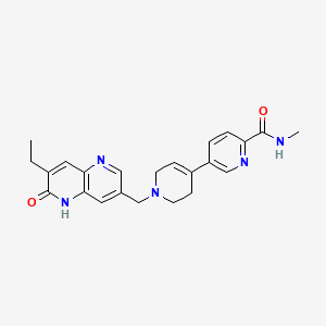 5-[1-[(7-ethyl-6-oxo-5H-1,5-naphthyridin-3-yl)methyl]-3,6-dihydro-2H-pyridin-4-yl]-N-methylpyridine-2-carboxamide