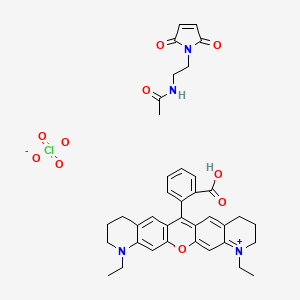 molecular formula C38H41ClN4O10 B12376779 2-(6,20-diethyl-2-oxa-20-aza-6-azoniapentacyclo[12.8.0.03,12.05,10.016,21]docosa-1(14),3,5,10,12,15,21-heptaen-13-yl)benzoic acid;N-[2-(2,5-dioxopyrrol-1-yl)ethyl]acetamide;perchlorate 