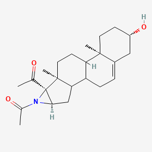molecular formula C23H33NO3 B1237689 1-[(4R,6S,7S,11R,14S)-5-Acetyl-14-hydroxy-7,11-dimethyl-5-azapentacyclo[8.8.0.02,7.04,6.011,16]octadec-16-en-6-yl]ethanone 