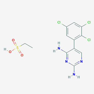 B123769 5-(2,3,5-Trichlorophenyl)pyrimidine-2,4-diamine ethane sulfonate CAS No. 144425-86-5