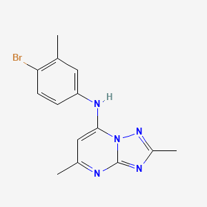 molecular formula C14H14BrN5 B1237690 N-(4-bromo-3-methylphenyl)-2,5-dimethyl-[1,2,4]triazolo[1,5-a]pyrimidin-7-amine 