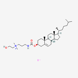 molecular formula C35H63IN2O3 B12376901 3-[[(3S,8S,9S,10R,13R,14S,17R)-10,13-dimethyl-17-[(2R)-6-methylheptan-2-yl]-2,3,4,7,8,9,11,12,14,15,16,17-dodecahydro-1H-cyclopenta[a]phenanthren-3-yl]oxycarbonylamino]propyl-(2-hydroxyethyl)-dimethylazanium;iodide 