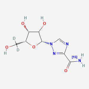 molecular formula C8H12N4O5 B12376997 Ribavirin-15N, d2 