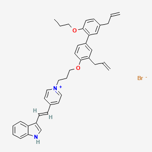 3-[(E)-2-[1-[3-[2-prop-2-enyl-4-(5-prop-2-enyl-2-propoxyphenyl)phenoxy]propyl]pyridin-1-ium-4-yl]ethenyl]-1H-indole;bromide