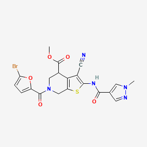 molecular formula C20H16BrN5O5S B12377018 methyl 6-(5-bromofuran-2-carbonyl)-3-cyano-2-[(1-methylpyrazole-4-carbonyl)amino]-5,7-dihydro-4H-thieno[2,3-c]pyridine-4-carboxylate 