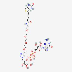 molecular formula C37H59N11O21P2S B12377131 GDP-FAzP4Biotin 