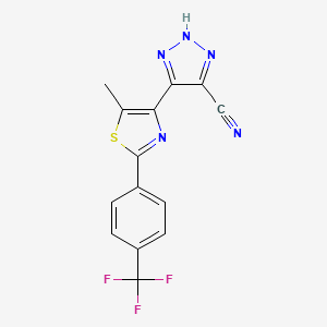 5-[5-methyl-2-[4-(trifluoromethyl)phenyl]-1,3-thiazol-4-yl]-2H-triazole-4-carbonitrile