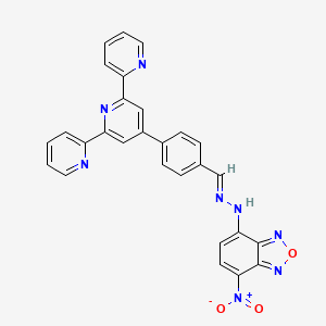 molecular formula C28H18N8O3 B12377151 N-[(E)-[4-(2,6-dipyridin-2-ylpyridin-4-yl)phenyl]methylideneamino]-4-nitro-2,1,3-benzoxadiazol-7-amine 