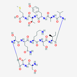 molecular formula C56H94N14O20S B12377154 H-Ser-Thr-Ser-Gln-Lys-Ser-Ile-Val-Ala-Tyr-Thr-Met-OH 