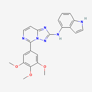 molecular formula C22H20N6O3 B12377156 Tubulin/JAK2-IN-1 