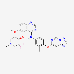 5-[(4R)-3,3-difluoro-1-methylpiperidin-4-yl]oxy-6-methoxy-N-[3-methyl-4-([1,2,4]triazolo[1,5-c]pyrimidin-7-yloxy)phenyl]quinazolin-4-amine