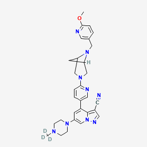 molecular formula C30H33N9O B12377197 4-[6-[6-[(6-Methoxypyridin-3-yl)methyl]-3,6-diazabicyclo[3.1.1]heptan-3-yl]pyridin-3-yl]-6-[4-(trideuteriomethyl)piperazin-1-yl]pyrazolo[1,5-a]pyridine-3-carbonitrile 