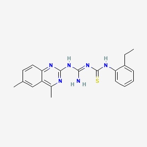 molecular formula C20H22N6S B1237722 1-[N-(4,6-二甲基喹唑啉-2-基)氨甲酰亚胺]-3-(2-乙基苯基)硫脲 