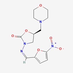 molecular formula C13H16N4O6 B1237727 (5S)-5-(morpholin-4-ylmethyl)-3-[(Z)-(5-nitrofuran-2-yl)methylideneamino]-1,3-oxazolidin-2-one 