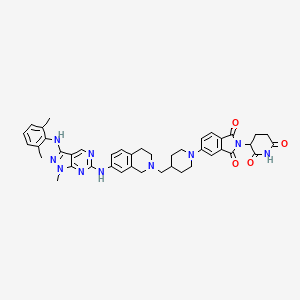 molecular formula C42H44N10O4 B12377277 5-[4-[[7-[[3-(2,6-dimethylanilino)-1-methylpyrazolo[3,4-d]pyrimidin-6-yl]amino]-3,4-dihydro-1H-isoquinolin-2-yl]methyl]piperidin-1-yl]-2-(2,6-dioxopiperidin-3-yl)isoindole-1,3-dione 