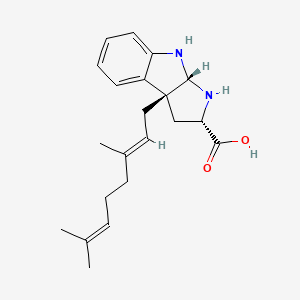 molecular formula C21H28N2O2 B1237731 (2S,3R)-3-geranyl-2,3-dihydro-2,N(alpha)-cyclo-L-tryptophan 