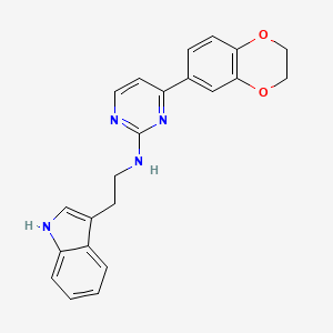 molecular formula C22H20N4O2 B12377321 4-(2,3-dihydro-1,4-benzodioxin-6-yl)-N-[2-(1H-indol-3-yl)ethyl]pyrimidin-2-amine 