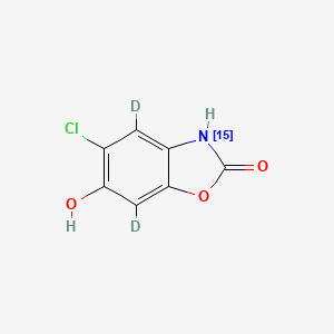 molecular formula C7H4ClNO3 B12377332 6-Hydroxy Chlorzoxazone-15N,d2 