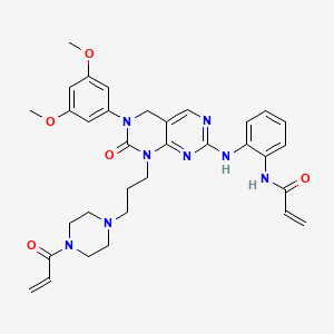 N-[2-[[3-(3,5-dimethoxyphenyl)-2-oxo-1-[3-(4-prop-2-enoylpiperazin-1-yl)propyl]-4H-pyrimido[4,5-d]pyrimidin-7-yl]amino]phenyl]prop-2-enamide