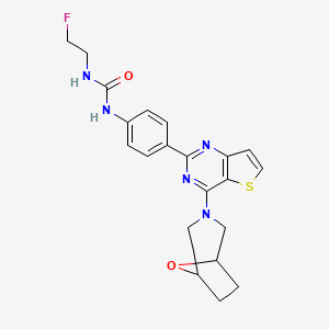 molecular formula C21H22FN5O2S B12377405 1-(4-(4-(8-Oxa-3-azabicyclo[3.2.1]octan-3-yl)thieno[3,2-d]pyrimidin-2-yl)phenyl)-3-(2-fluoroethyl)urea 