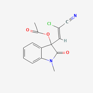 molecular formula C14H11ClN2O3 B1237744 [3-[(Z)-2-chloro-2-cyanoethenyl]-1-methyl-2-oxoindol-3-yl] acetate CAS No. 90632-48-7