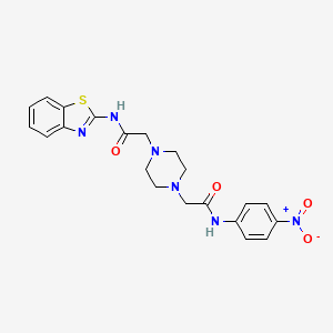 2-[4-[2-(1,3-benzothiazol-2-ylamino)-2-oxoethyl]piperazin-1-yl]-N-(4-nitrophenyl)acetamide