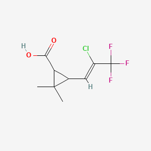 molecular formula C9H10ClF3O2 B1237746 3-(2-Chloro-3,3,3-trifluoroprop-1-en-1-yl)-2,2-dimethylcyclopropanecarboxylic acid CAS No. 74609-46-4
