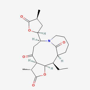 molecular formula C22H31NO6 B12377529 (1S,2R,3R,6R,7R,10S)-2-ethyl-6-methyl-10-[(2S,4S)-4-methyl-5-oxooxolan-2-yl]-4-oxa-11-azatricyclo[9.4.1.03,7]hexadecane-5,8,16-trione 