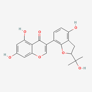 molecular formula C20H18O7 B1237759 5,7-二羟基-3-[2,3-二氢-4-羟基-2-(2-羟基异丙基)苯并呋喃-7-基]色酮 