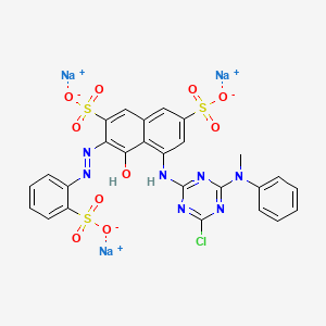 trisodium;5-[[4-chloro-6-(N-methylanilino)-1,3,5-triazin-2-yl]amino]-4-hydroxy-3-[(2-sulfonatophenyl)diazenyl]naphthalene-2,7-disulfonate