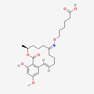 molecular formula C25H35NO7 B12377657 6-[(Z)-[(4S,12E)-18-hydroxy-16-methoxy-4-methyl-2-oxo-3-oxabicyclo[12.4.0]octadeca-1(14),12,15,17-tetraen-8-ylidene]amino]oxyhexanoic acid 