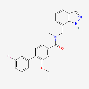 3-ethoxy-4-(3-fluorophenyl)-N-(1H-indazol-7-ylmethyl)-N-methylbenzamide