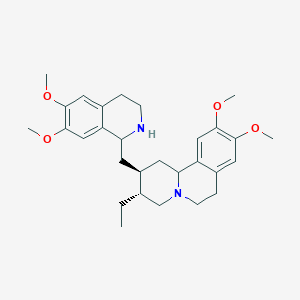 molecular formula C29H40N2O4 B1237770 (2S,3R)-2-[(6,7-dimethoxy-1,2,3,4-tetrahydroisoquinolin-1-yl)methyl]-3-ethyl-9,10-dimethoxy-2,3,4,6,7,11b-hexahydro-1H-benzo[a]quinolizine 