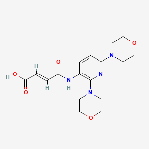 molecular formula C17H22N4O5 B1237771 4-[(2,6-Dimorpholino-3-pyridinyl)amino]-4-oxo-2-butenoic acid 
