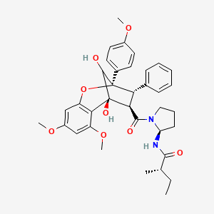 molecular formula C36H42N2O8 B12377743 (2S)-N-[(2S)-1-[(1S,9S,10S,11R)-1,12-dihydroxy-3,5-dimethoxy-9-(4-methoxyphenyl)-10-phenyl-8-oxatricyclo[7.2.1.02,7]dodeca-2(7),3,5-triene-11-carbonyl]pyrrolidin-2-yl]-2-methylbutanamide 