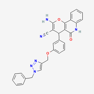 molecular formula C29H22N6O3 B12377822 2-Amino-4-[3-[(1-benzyltriazol-4-yl)methoxy]phenyl]-5-oxo-4,6-dihydropyrano[3,2-c]quinoline-3-carbonitrile 