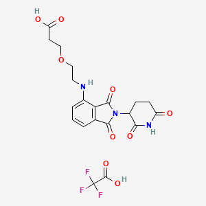 molecular formula C20H20F3N3O9 B12377918 3-[2-[[2-(2,6-dioxopiperidin-3-yl)-1,3-dioxoisoindol-4-yl]amino]ethoxy]propanoic acid;2,2,2-trifluoroacetic acid 