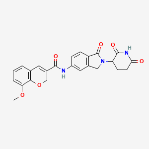 molecular formula C24H21N3O6 B12377940 N-[2-(2,6-dioxopiperidin-3-yl)-1-oxo-3H-isoindol-5-yl]-8-methoxy-2H-chromene-3-carboxamide 