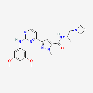 molecular formula C23H29N7O3 B12378000 N-[(2S)-1-(azetidin-1-yl)propan-2-yl]-5-[2-(3,5-dimethoxyanilino)pyrimidin-4-yl]-2-methylpyrazole-3-carboxamide 