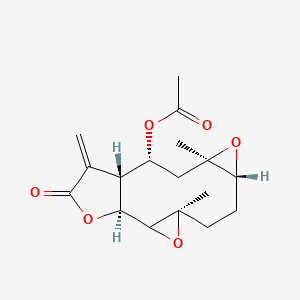 [(1S,4R,7R,9R,11R,12R)-4,9-dimethyl-13-methylidene-14-oxo-3,8,15-trioxatetracyclo[10.3.0.02,4.07,9]pentadecan-11-yl] acetate