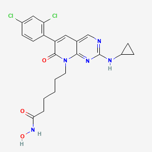 molecular formula C22H23Cl2N5O3 B12378031 6-[2-(cyclopropylamino)-6-(2,4-dichlorophenyl)-7-oxopyrido[2,3-d]pyrimidin-8-yl]-N-hydroxyhexanamide 