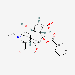 molecular formula C31H43NO7 B12378084 [(2R,3R,5S,6S,8R,13S,16S,17R,18R)-11-ethyl-4,16-dihydroxy-6,18-dimethoxy-13-(methoxymethyl)-11-azahexacyclo[7.7.2.12,5.01,10.03,8.013,17]nonadecan-8-yl] benzoate 